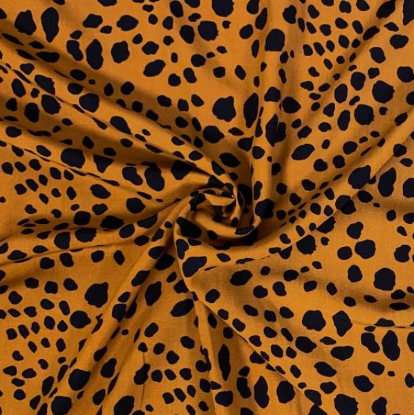 Viskose - Leopard Spots - ocker