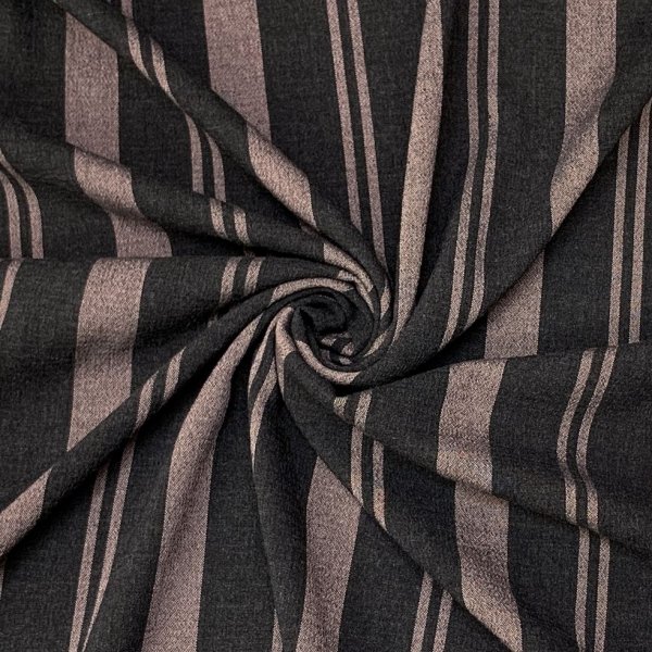 Viskose - Oslo Stripe - black/old rose