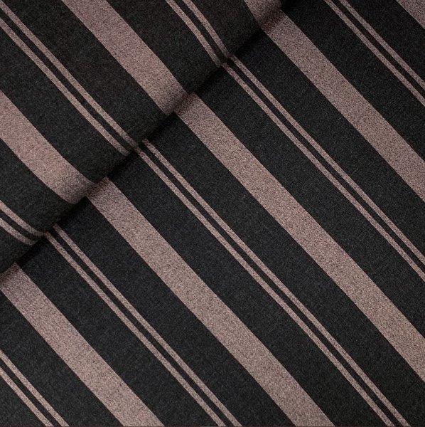 Viskose - Oslo Stripe - black/old rose