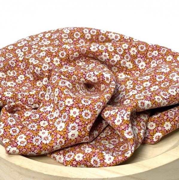 Viskose - Potpouri Flowers - cerise/ocre/creme