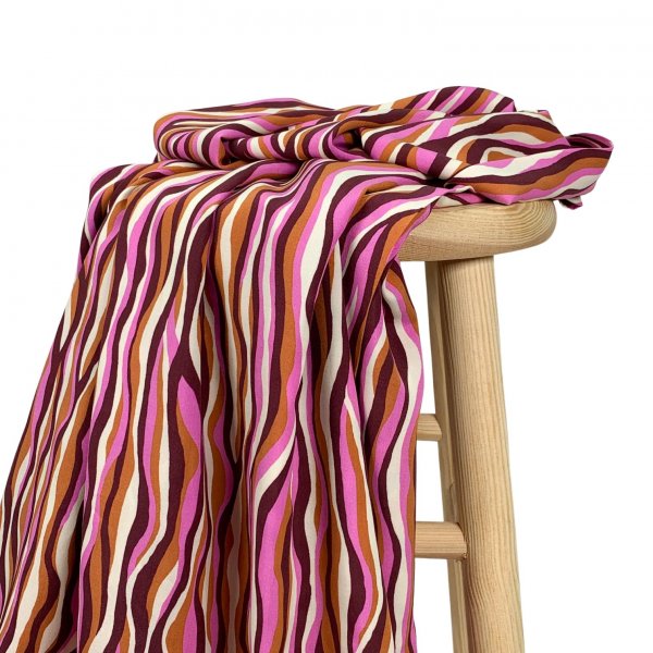 Viskose - Skade Stripes - rose/rost/bordeaux