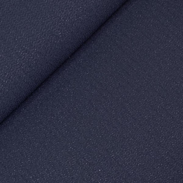 Viskosestretch - Jacquard - Glitzer - dunkelblau