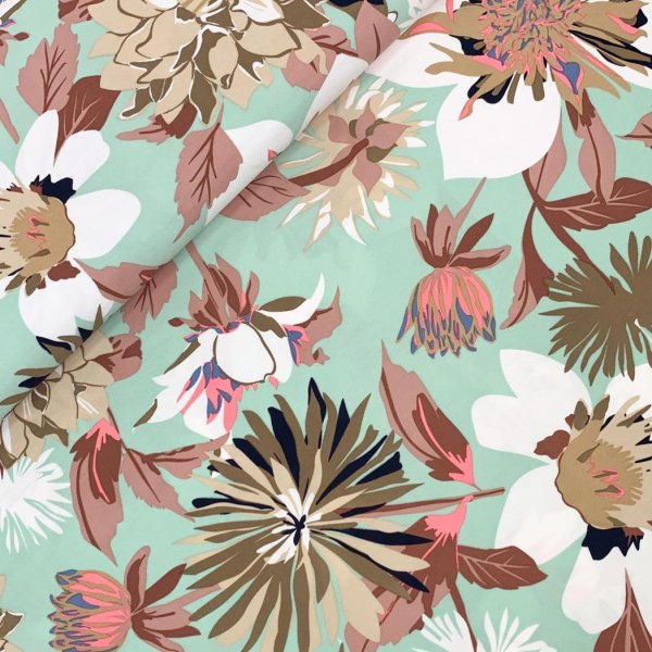 Viskose Twill - Flower Aditi - mint