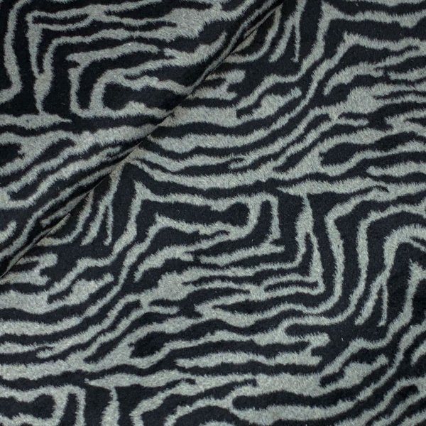 Mantelstoff - Zebra - grau