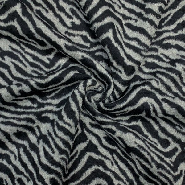 Mantelstoff - Zebra - grau