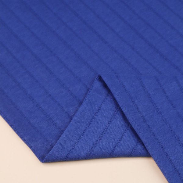 Bio Strickjersey - Stripe Pointelle - cobalt blue - Mind the Maker