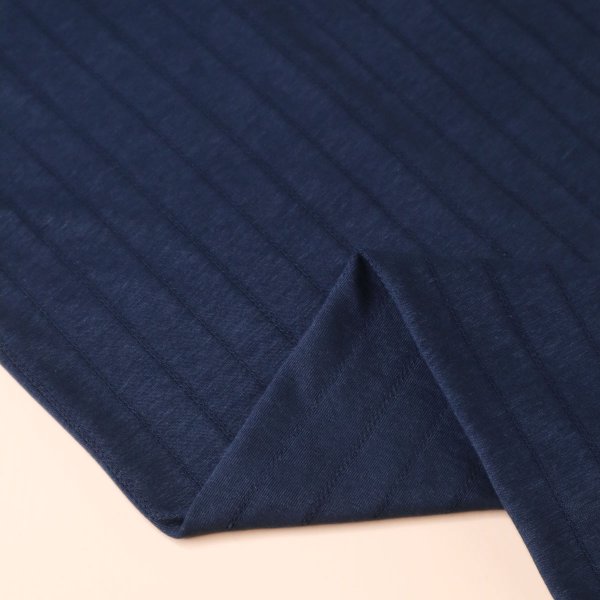 Bio Strickjersey - Stripe Pointelle - indigo night - Mind the Maker