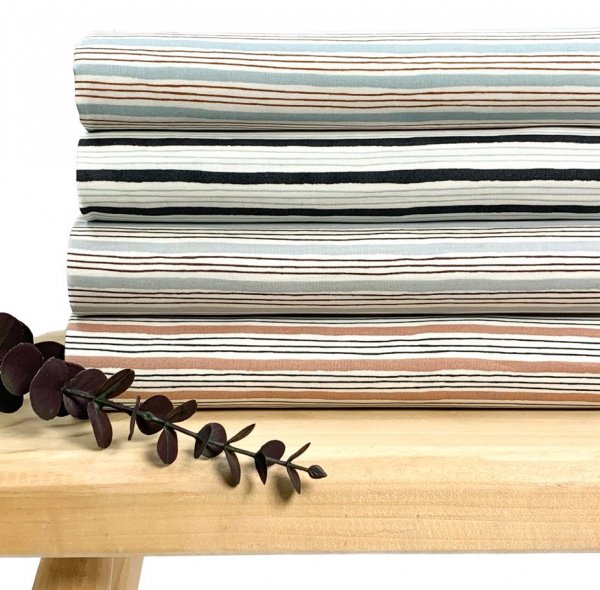 Baumwolle - Painterly Stripes - sky blue - Wallflower - Cotton and Steel