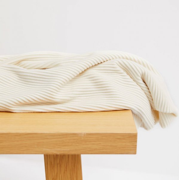 RESTSTÜCK 50cm !!! - Self-Stripe Ottoman Knit mit LENZING™ ECOVERO™ Viskose - shell - meetMilk