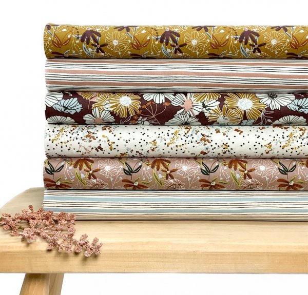 Baumwolle - Blooms - umber - Wallflower - Cotton and Steel